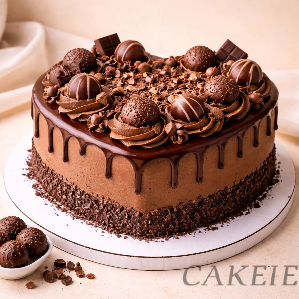 Belgian Chocolate Heart Shape Cake